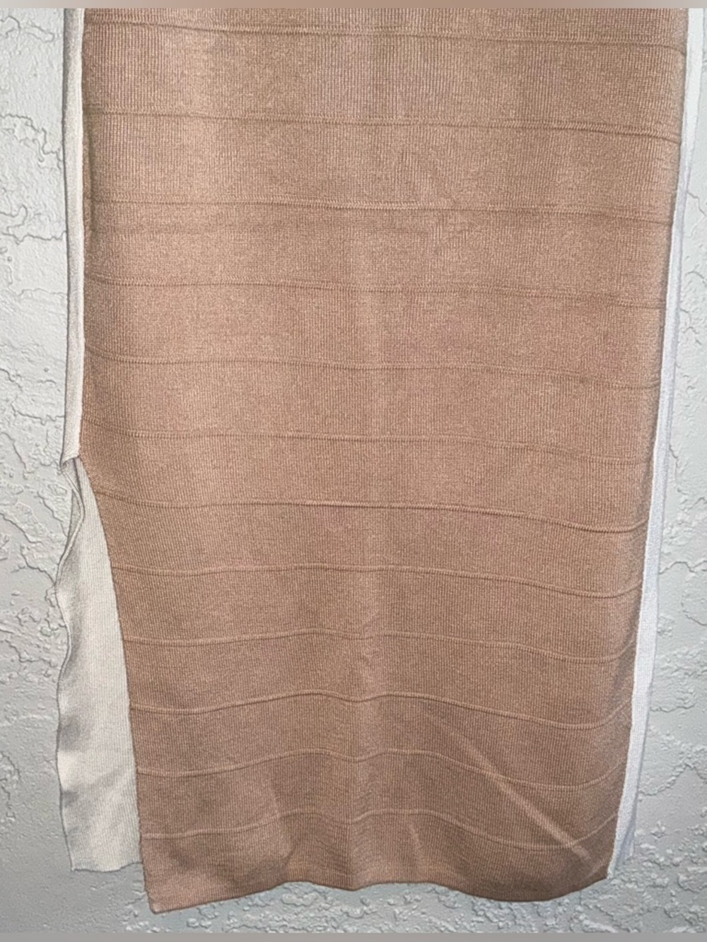 Almost Famous Blush Bodycon Dress with White Side Panels - Picture 3 of 6